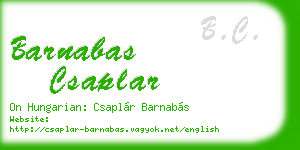 barnabas csaplar business card