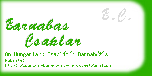 barnabas csaplar business card